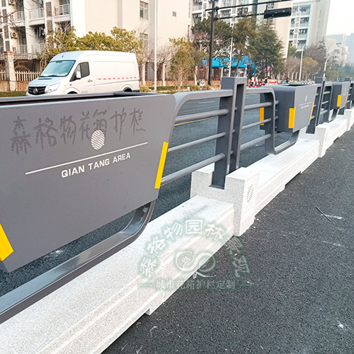 隔離石墩船型花箱護欄